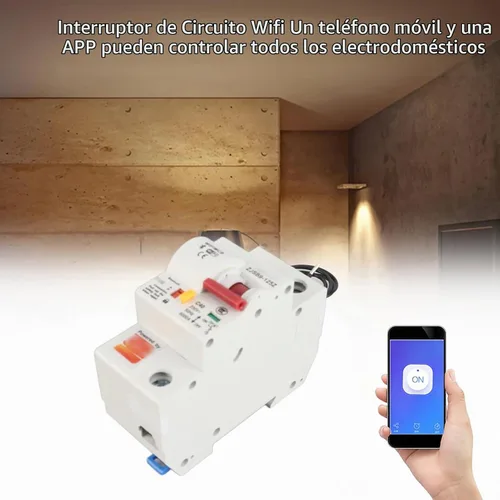 Vista 6 de Interruptor de circuito inteligente, AC220V PA66-DSM Interruptor remoto de la aplicación del teléfono Shell ignífugo (1P 40A)