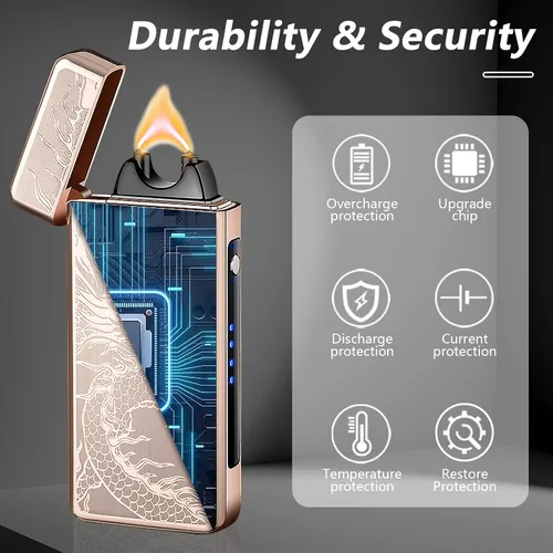Vista 5 de Dragon - Encendedor eléctrico de arco – Encendedor de plasma recargable USB C para campamento, iniciadores de fuego, velas y equipo al aire libre