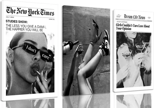 Vista 21 de Juego de 3 arte de pared de dados de póker enmarcados en blanco y negro, impresiones en lienzo estéticas retro Y2K, fotos de póster rosa de moda