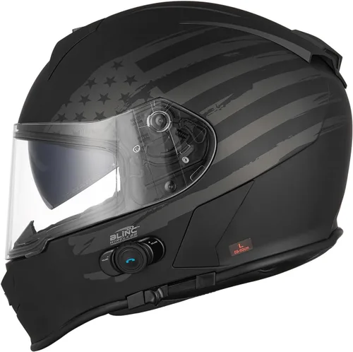 Vista 2 de VCAN - Casco integral de motocicleta con Bluetooth integrado, cara completa con doble visera