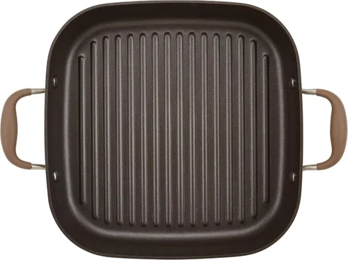 Vista 11 de Anolon Advanced - Sartén antiadherente anodizada dura para parrilla, plancha y tostadora, 11 pulgadas, color marrón