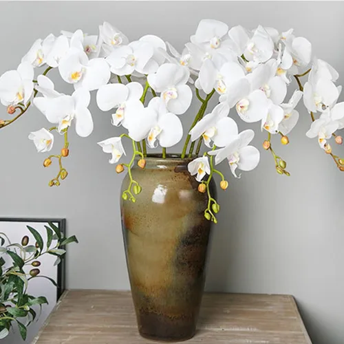 Vista 4 de Wooter - 5 piezas de flores artificiales de orquídeas artificiales para decoración