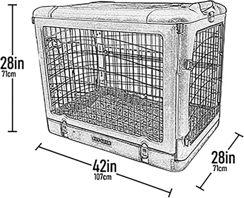 Vista 7 de Pet Gear "The Other Door" - Caja de acero de 4 puertas para perros/gatos con puerta estilo garaje, incluye cama de felpa + bolsa de viaje,