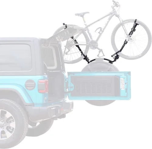Vista 4 de Let's Go Aero TireBiter 2-Bike VRack Carrier para neumáticos de repuesto Compatible con cámara de respaldo (modelo B00987)