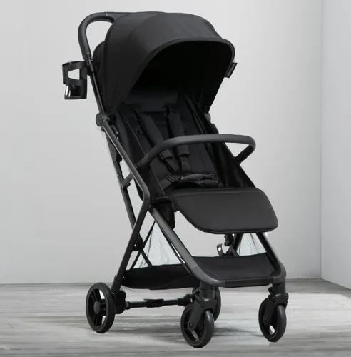 Vista 9 de Delta Children Icon - Cochecito ultra compacto ligero para uso diario y de viaje, plegado con una sola mano, solo 15.6 libras, cabe en Negro
