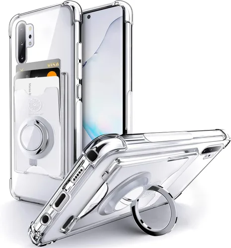 Vista 9 de Shields Up Funda para Samsung Galaxy Note 10, funda minimalista con tarjetero [3 tarjetas] y soporte de anillo, [protección contra caídas] funda