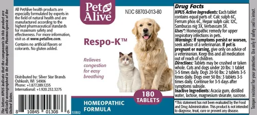 Vista 5 de PetAlive - Paquete combinado respiratorio para mascotas – Todos los remedios homeopáticos naturales alivian los síntomas de los senos paranasales