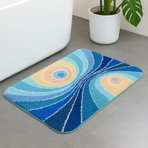 Vista 3 de Milky Way - Tapete de baño suave, absorbente de agua, antideslizante, lavable a máquina