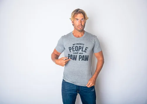 Vista 2 de Camiseta divertida para hombre, con texto en inglés My Favorite People Call Me Paw Paw Paw, para el Día del Padre, Papá