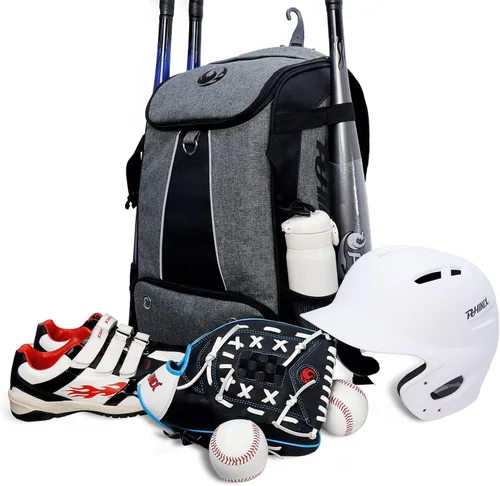 Vista 3 de PHINIX Mochila de béisbol y softbol para adultos, gran capacidad para bates, cascos, guantes, zapatos