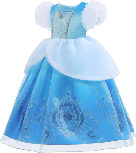 Vista 9 de Vestido de Cenicienta para niñas, disfraz de princesa para Halloween, cosplay, cumpleaños, concurso, Navidad, fiesta de noche
