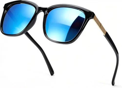 Vista 19 de SIPHEW Gafas de sol cuadradas de gran tamaño para mujer, gafas de sol ligeras de moda, 100% protección UV400, sombra de espejo de moda