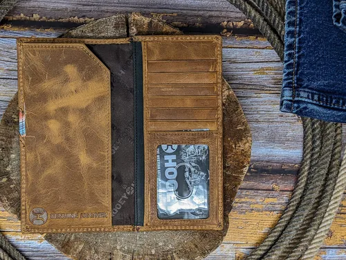 Vista 4 de HOOEY Cartera Rodeo de cuero para hombre Hands-Up- Sunset Serape