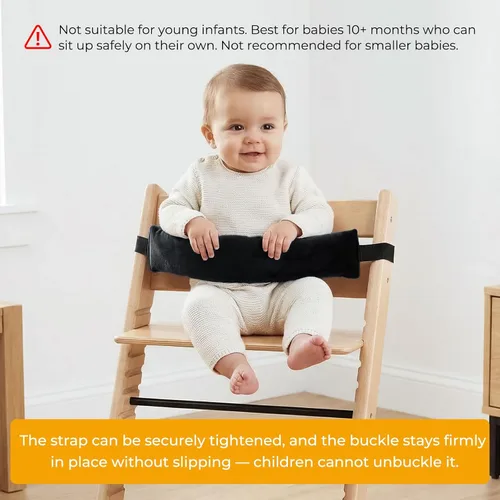 Vista 4 de Correas para silla alta twoworld,Correa de seguridad universal para bebés,Arnés para silla alta Correas de silla para niños pequeños, bebés, Negro