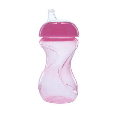 Vista 2 de Nuby Mini Gripper - Vaso de silicona suave con boquilla de 6 onzas sin derrames, 6 onzas, para niñas, 6 meses