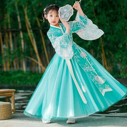 Vista 3 de Disfraz chino tradicional chino de Hanfu original para niña