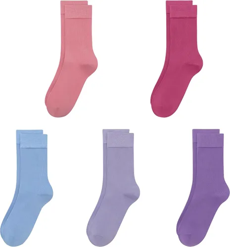 Vista 24 de SERISIMPLE Calcetines de bambú de viscosa para niños, calcetines escolares antiolor para niños y niñas, uniforme, ligeros, con costuras planas, 5