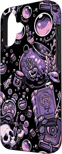 Vista 2 de Funda linda para iPhone 16 Witch's Essentials Pattern Witchy Design Halloween
