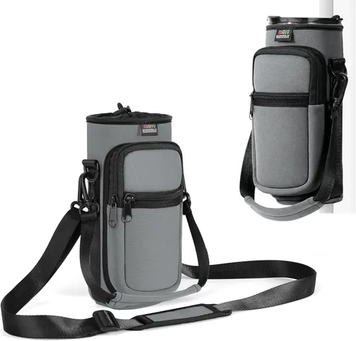 Vista 42 de Nuovoware Soporte para botella de agua con correa, 20-40 oz, negro carbón Negro (Charcoal Black)