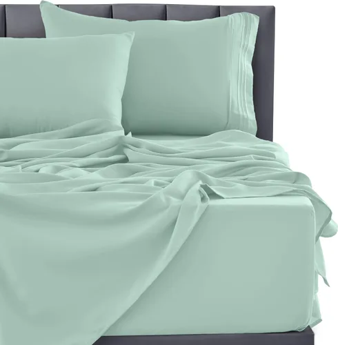 Vista 158 de LUX Décor - Juego de sábanas Twin de microfibra ultrasuave de 3 piezas con sábana encimera, sábana bajera de 16 pulgadas de profundidad y funda