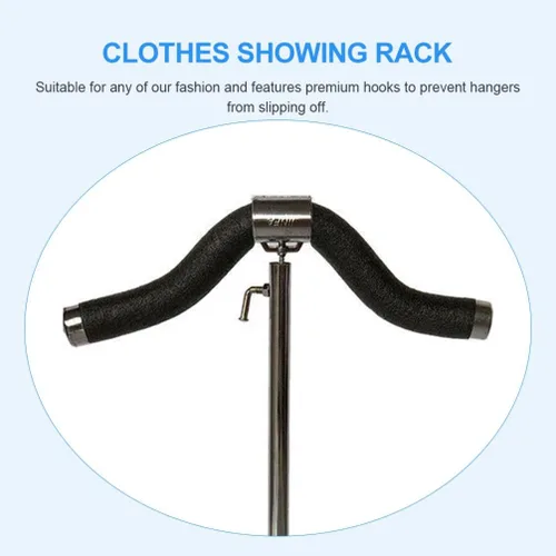 Vista 4 de Cabilock Soporte de exhibición de ropa de acero inoxidable para mujer, soporte de hombro flexible, soporte de ropa para niña, soporte de ropa