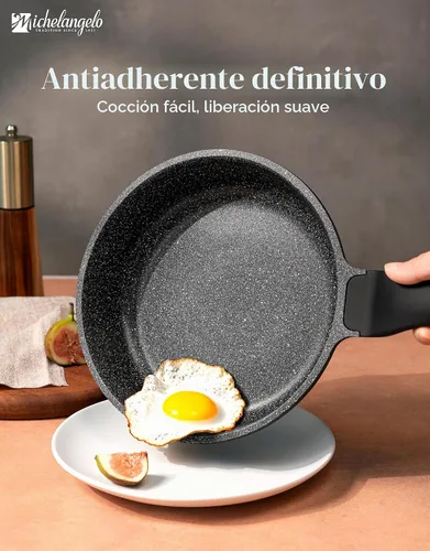 Vista 2 de MICHELANGELO - Sartén antiadherente de 8 pulgadas, sartén para huevos