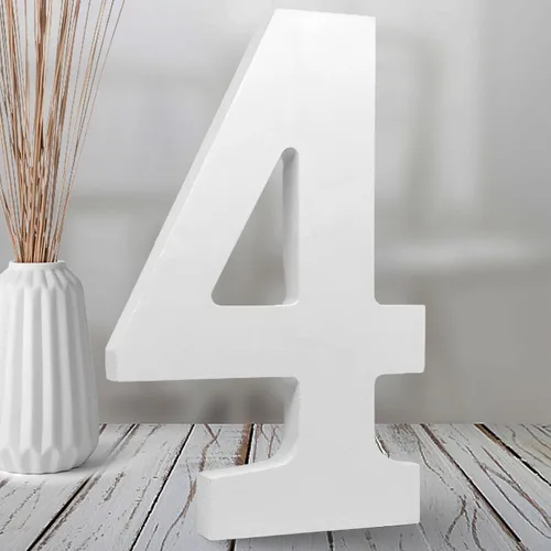 Vista 12 de AOCEAN Números de madera blanca de 8 pulgadas, número de madera sin terminar para pared, números decorativos de pie, rebanadas, decoración