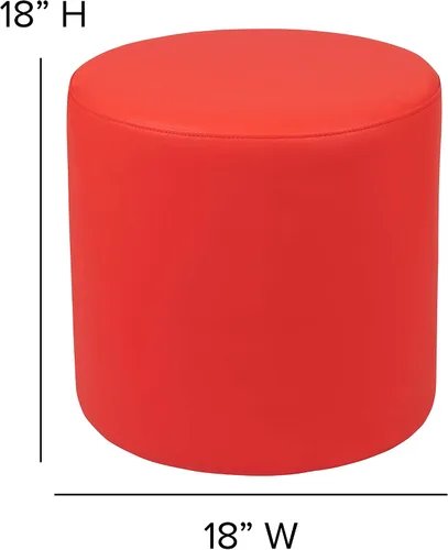 Vista 2 de EMMA + OLIVER Círculo flexible de asientos suaves de 18" H para aulas y espacios comunes - rojo For Classrooms and Common Spaces, Flexible Seating