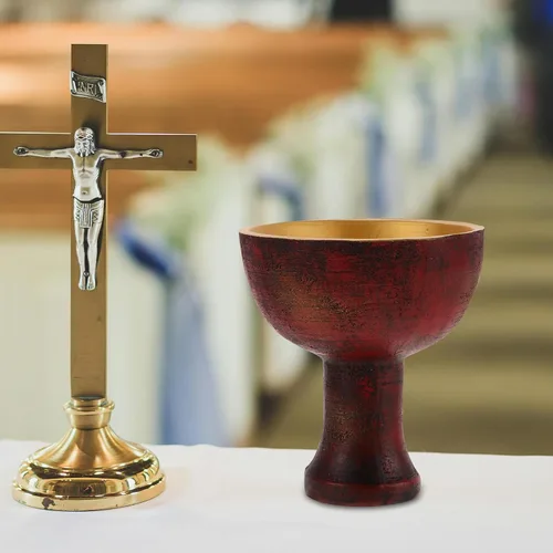 Vista 5 de Ipetboom - Adorno de cáliz de resina para recolección de energía sagrada, 5.11 pulgadas, copa de vino vintage, herramienta de sacrificio religioso