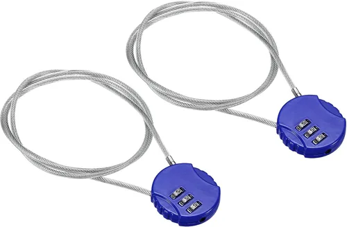 Vista 14 de PATIKIL Candado de combinación de 31.5 pulgadas, 3 dígitos para exteriores, impermeable, código candado con cuerda de alambre para equipaje, Negro