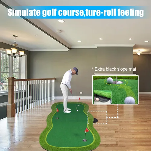 Vista 3 de Golf Putting Green Mat,Golf Practice Training Mat for Indoor/Outdoor 4.8x8ft Mat
