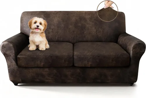 Vista 23 de ANARACHON - Funda elástica para sillón con aspecto de piel, 1 pieza Negro