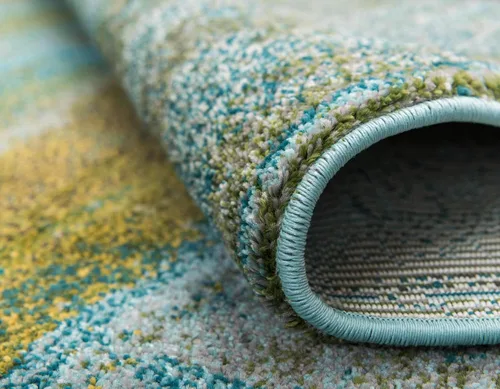 Vista 6 de Unique Loom Jardin Collection - Alfombra para múltiples áreas, abstracta, vibrante., Polipropileno, Turquoise