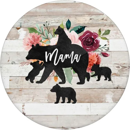 Vista 3 de Mama Bear Cuatro Cubitos de Bebé Rústico Barn Madera Boho Chic Floral - PopSockets Grip y Stand para Teléfonos y Tabletas