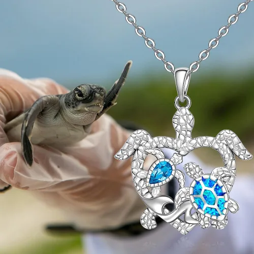 Vista 6 de Hummingbird Cat Turtle Necklace for Women Celtic Pentagram Pentacle Necklace Pendant 925 Sterling Silver Halloween