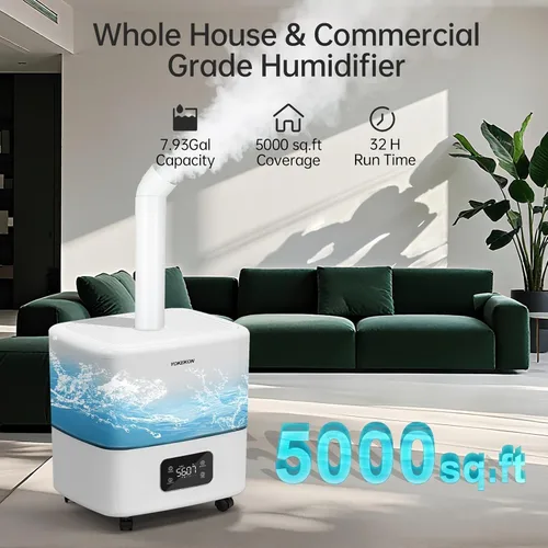 Vista 2 de Humidificador YOKEKON para Habitación Grande 30L/7.93Gal, Humidificador Comercial para Toda la Casa de 5000 pies cuadrados, Humidificador de Relleno