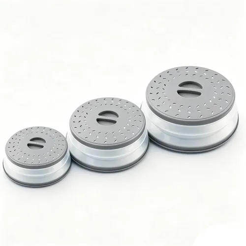 Vista 19 de Cubierta plegable para salpicaduras de microondas, cubierta para platos de microondas con ventilación de vapor, silicona y plástico sin BPA