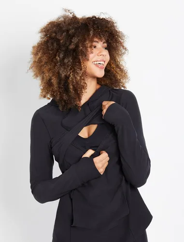 Vista 4 de Motherhood Maternity Sudadera con capucha de lactancia para mujer