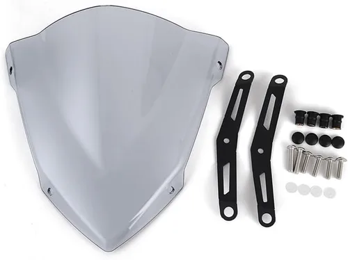 Vista 5 de Parabrisas de motocicleta compatible con Yamaha MT-03 MT-25 2020-2021 (color: negro)