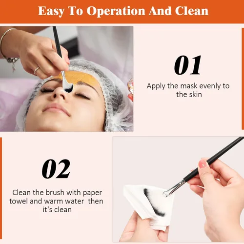 Vista 4 de 9 piezas de brochas de mascarilla facial en abanico, brochas aplicadoras faciales suaves, herramientas para peeling, maquillaje glicólico para crema