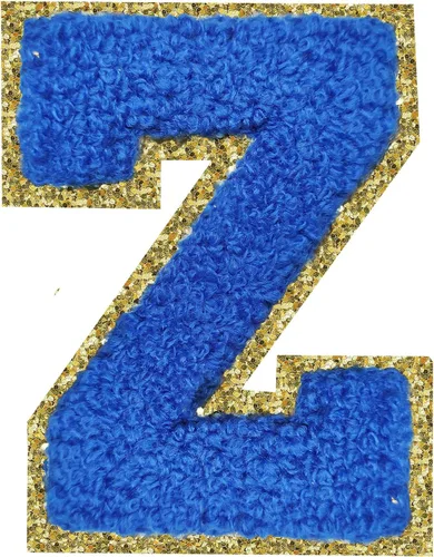 Vista 153 de 3Pcs Letter Patches Varsity Glitters Chenille,SPRT Iron on Blue Letter Patch,Alphabet Cloth Patch for Team Costume Decoration 3.1in Height S
