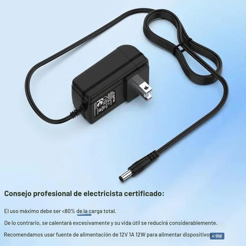 Vista 4 de Fuente de alimentación del adaptador de 12W para la luz de tira del LED Negro-1
