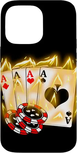 Vista 21 de Burning Four Aces Poker Cool Quad Aces Poker Player Gift Case for iPhone 17