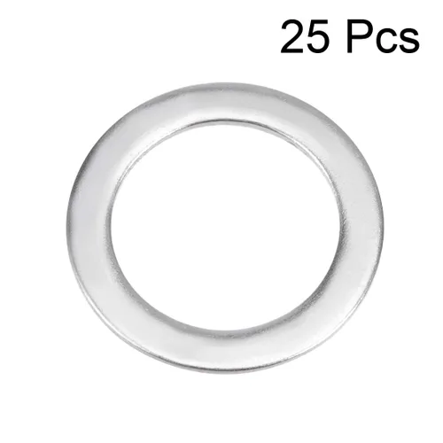 Vista 2 de uxcell 25 arandelas planas de acero inoxidable 304 de 0.65 x 0.87 x 0.03 pulgadas para tornillo