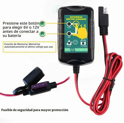 Vista 2 de Mantenedor de batería de 12V con carga lenta para motocicleta Harley Davidson y coche