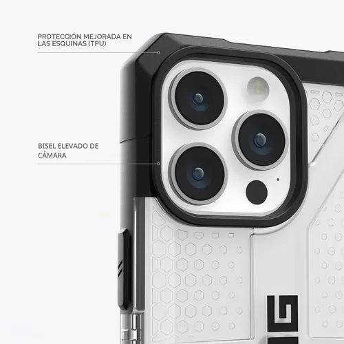 Vista 4 de URBAN ARMOR GEAR UAG - Funda compatible con iPhone 15 Pro Max de 6.7 pulgadas, de plasma, resistente y transparente, transparente, de grado militar