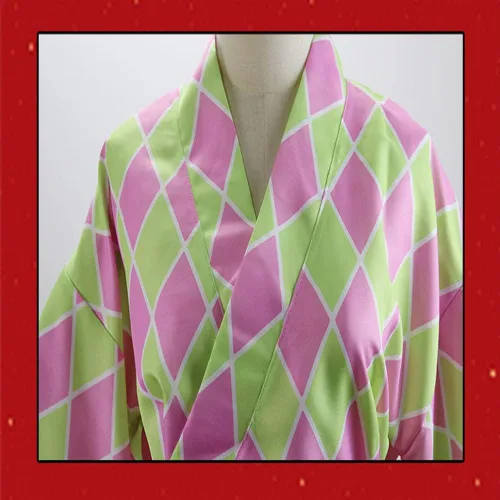 Vista 3 de Disfraz largo de kimono japonés de anime Kanroji Mitsuri y Giyuu para cosplay