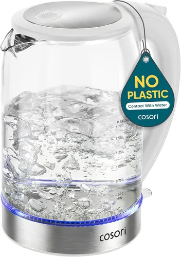 Vista 12 de COSORI - Hervidor eléctrico, sin contacto de plástico con agua, 1.8 qt/1500W, tapa interior y filtro de acero inoxidable, tetera para café y té