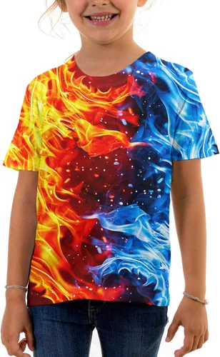 Vista 4 de Asylvain Camisetas de manga corta con estampado 3D para niños de 6 a 16 años