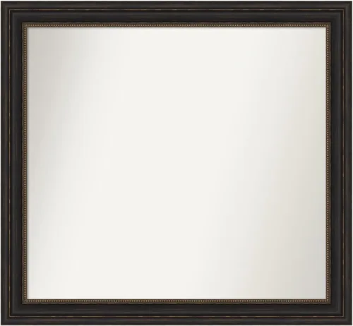 Vista 543 de Amanti Art Espejo de pared personalizado no biselado (25 x 25 pulgadas), marco de bronce acentuado, varios tamaños personalizados, espejo de baño